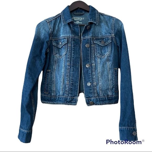 Aeropostale Jackets & Blazers - Aeropostale cropped medium wash blue jean denim jacket